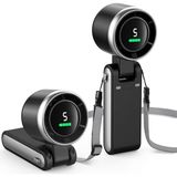 MSP Blic BWFN22 Turbo El Vantilatörü Mini Fan Vantilatör Katlanabilir 3’ü 1 Arada Taşınabilir Fan 5 Kademeli LED Ekranlı Usb-C Şarjlı Mini Vantilatör Boyun Askılı Masaüstü Kullanım (Siyah)