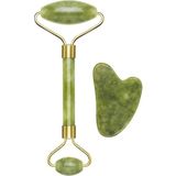 MSP C301ABE101 Gua Sha Yeşim Taşında Jade Roller & Gua Sha Masaj Aleti, Yüz ve Vücut Masaj, Rahatlatıcı, Modelleme ve Yaşlanma