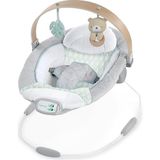 MSP Cozy Spot Yatıştırıcı Bebek Zıpzıpı Ahşap Oyuncaklı Yay, Doğal Kauçuk Oyuncak, Emniyet Kemeri, Müzik ve Otomatik Kapanma, 0 Ile 6 Aylık Arasındaki Bebekler Için, Gri