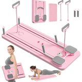 MSP Fonksiyonlu Egzersiz Aleti, Pilates Reformer, Direnç Bantlı, Ev Tipi Istasyon Tahtası, Zamanlayıcılı, Çorap Hediyeli, Pembe