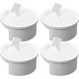 MSP Gider Kapağı ve Yer Süzgeci Izgarası, 8 cm x 3.9 Cm, 4'lü Set, Banyo Mutfak Balkon Çamaşır Odası Için Beyaz