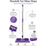 MSP Home Mandallı Mop – Teleskopik Saplı Yer Temizlik Mopu, Fayans, Seramik, Duvar ve Cam Temizliği Için, Istediğin Bezi Tak Kullan Sistemi, +1 Yedek Bez Hediyeli