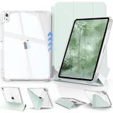 MSP iPad (A16) 11./10. Nesil 8+ Görüş Açısına Sahip Kılıf, Kendin Yap Çıkarılabilir Sürgülü Kapak, Tamamen Şeffaf Sert Arka Kabuk, Katı Y-Katlanır Stand, iPad 10,9 Inç (2022)/ 11" (2025)-YEŞIL-1