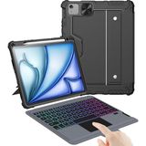 MSP iPad Air 11" (M2, 2024) Kılıf Çıkarılabilir Klavye, iPad Pro 11 (1./2./3. Nesil) ve Air 5./4. Nesil Sağlam Klavye Kılıfı, 7 Renkli Arkadan Aydınlatmalı, Izleme Dörtgeni, Portre/manzara Modları