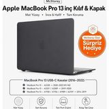 MSP MacBook Pro 13 Inç M1 M2 Kılıf A2338 Uyumlu | Mat Sert Koruyucu Kapak Hard Case | A1706 A1708 A1989 A2159 A2251 A2289 Uyumlu Ince Hafif Buzlu Laptop Kılıfı Siyah