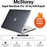 MSP MacBook Pro A2141 Uyumlu Kristal Tpu Sert Kılıf 16 Inç 2019 Touch Bar Şeffaf Koruma Koruma Siyah