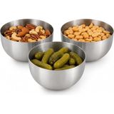 MSP Metal 3'lü Çerezlik, Küçük Çerez Kasesi, Saklama Kabı Takımı, Sosluk Sos Kasesi, Lokum Çikolata Fındık Fıstık Kuruyemiş Sunum Seti (Paslanmaz Çelik)