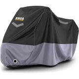 MSP Motosiklet Brandası, Motor Kılıfı, Örtüsü Dış Mekan Motosiklet Örtüsü Su Geçirmez, Rüzgar, Toz Geçirmez, Motor Garaj Brandası, Kışa Dayanıklı (XXL:265X105X125 Cm) - Siyah -Gri