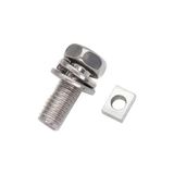 MSP Paket Atv Motosiklet Akü Terminali M5 X10 mm Cıvata Kare Somun Kiti Paslanmaz Çelik 304
