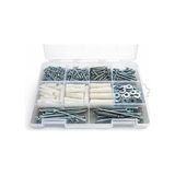 MSP Parça 11 Çeşit Vida Dübel ve Pul Seti - Organizer Takım Çantası - Dın 7505 Sunta Vidaları - Kraft Plastik Dübel - Pz2 Bits Uç Dahil
