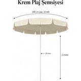 MSP Plaj ve Bahçe Şemsiyesi 200 cm Çap / 10 Telli
