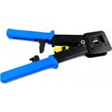 MSP PX-8060Y RJ45/RJ11 Cat6 Yeni Nesil Jak Pense, 8P8C RJ45 ve 6P4C RJ11 Uyumlu Network Telefon Kablo Ucu Sıkma Pensesi, Kablo Kesme Soyma Kilitli Yaylı Jak Çakma Pense
