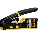 MSP PX-8070Y Yeni Nesil Ez RJ45 Pense, Cat6 Cat7 RJ45/RJ11 Network Kablo Sıkma Pensesi, Bıçaklı Profesyonel Ethernet Pense, Modüler Jack Crimp Aracı