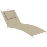 MSP Şezlong Minderi, Havuz Plaj Outdoor Kamp Için Katlanır Sünger Minder, Dış Mekan Süet Kumaş Kılıf, Dış Mekan Mobilyaları Için Veranda Yedek Minderi - 22 Dens - 180X55X4 cm - Bej