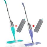 MSP Shıny Sprey Mop Paspas Temizlik Seti Renkli 2 Li + 2 Yedek Mop (Very Peri-Yeşil)
