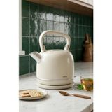 MSP SK-8035 Bej Retro Kettle 2.2l Paslanmaz Çelik Elektrikli Su Isıtıcı 360° Kablosuz 1800W