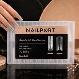 MSP Square Protez Tırnak Sandwich Dual Üst Form Jel Polygel Acrygel - Akrijel ve Polijel Için Dual Form Şablon 140LI WN-DF041