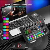 MSP Stüdyo Ses Mikseri F998 Şarjlı Bluetooth Dj Mixer Canlı Yayın, Podcast, Karaoke Uyumlu Kondenser Mikrofon & Çoklu Cihaz Bağlantısı
