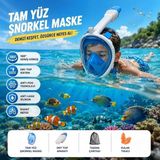 MSP Tam Yüz Şnorkel Maske (L-Xl) Beden Panoramik Görüşlü Deniz Gözlüğü Dry Top Sistem Şnorkel Seti