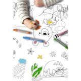 MSP Ticaret Sevimli Dostlar Hayvanlar Alemi Dev Boyama Kağıdı Rulosu, 5 Metre x 45 Cm, Kuşe Kağıdı, Çocuklar Için Eğitici Boyama Aktivitesi