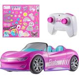 MSP Wheels Barbie Cabrio Rc Pembe Uzaktan Kumandalı Araba, Çıkartma Dahildir, Iki Bebek ve Açılabilir Bagaj Için Koltuk, Çocuk Oyuncağı, 4 Yaş, JBH05