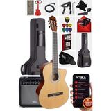 MSP X50-EQ-AMP Profesyonel Masif Ağaç Amfili Elektro Klasik Gitar Seti Üst Segment