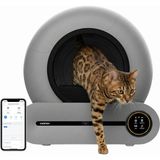 MSP01 Akıllı Otomatik Kedi Tuvaleti, Gri, 65LT Hazne, 9lt Çöp Haznesi, Iyonizer Kötü Koku Gid - 0,5 x 9 cm - Renkli