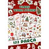Msticker 177 Parça Yılbaşı Temalı Sticker Seti - Kalem Suluk Defter Cam Masa Laptop Tablet Sticker Yeni Yıl - Çok Renkli - 5