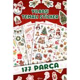 MSticker 177 Parça Yılbaşı Temalı Sticker Seti - Kalem Suluk Defter Cam Masa Laptop Tablet Sticker Yeni Yıl