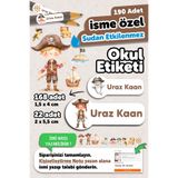 MSticker 190 Adet Kişiye Özel Okul Etiketi İsimli Kalem Defter Suluk Etiket Dayanıklı Etiket Korsan