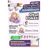 MSticker 190 Adet Kişiye Özel Okul Etiketi İsimli Kalem Defter Suluk Etiket Dayanıklı Etiket Mor Peri Kızı