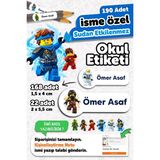Msticker 190 Adet Kişiye Özel Okul Etiketi Isimli Kalem Defter Suluk Etiket Dayanıklı Etiket Ninja - Karışık - Yok