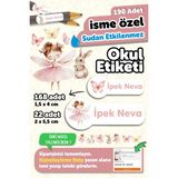 Msticker 190 Adet Kişiye Özel Okul Etiketi Isimli Kalem Defter Suluk Etiket Dayanıklı Etiket Peri Kızı ve Tavşan - Karışık - Yok