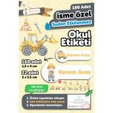 Msticker 190 Adet Kişiye Özel Okul Etiketi Isimli Kalem Defter Suluk Etiket Suya Dayanıklı Etiket Iş Makinalı - Karışık - Yok