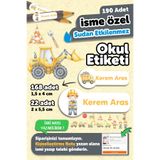 MSticker 190 Adet Kişiye Özel Okul Etiketi İsimli Kalem Defter Suluk Etiket Suya Dayanıklı Etiket İş Makine