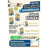 Msticker 190 Adet Kişiye Özel Okul Etiketi Isimli Kalem Defter Suluk Etiket Suya Dayanıklı Etiket Minion - Karışık - Yok