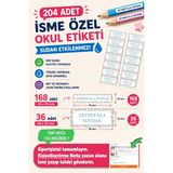 Msticker 204 Adet Kişiye Özel Okul Etiketi Isimli Kalem Defter Suluk Etiket Dayanıklı Etiket Çiçekli - Karışık - Yok