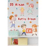 MSticker 23 Nisan Sticker Seti, Çocuk Bayramı Okul Ev Süsleme Sticker Seti