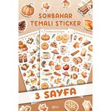 Msticker 86 Parça Sonbahar Temalı Sticker Seti - Kalem Suluk Defter Cam Masa Laptop Tablet Sticker - Çok Renkli - 5