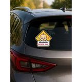 Msticker Arabada Bebek Var Oto Cam Stickerı 17X17 cm | Renkli Baby On Board Araç Stickerı - 17 x 17 cm - Kahverengi