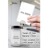 MSticker Baharatlık Ve Kavanoz Etiketi - 40 Parça Sudan Etkilenmeyen Etiket Sticker