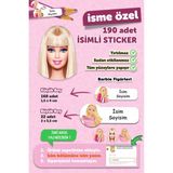 Msticker Barbie İsim Yazılabilen Kalem Defter Etiketi 190 Adet Tekil Ürün Okul Etiketi