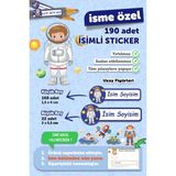 Msticker Dinazor Desenli Okul Etiketi 190 Adet İsim Yazılabilen Kalem Defter Etiketi