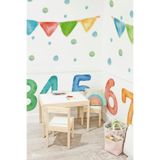 MSticker Eğitici ve Eğlenceli Rakamlar Flama ve Puantiyeler Okul Kreş Anaokulu Çocuk Odası Cam Duvar Sticker