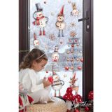 MSticker Eğlenceli Kardan Adamlar Ağaç Ve Yeni Yıl Figürleri Yılbaşı Sticker Seti,eğlenceli Cam Duvar Sticker