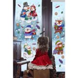 MSticker Kardan Adamlar Ve Sevimli Hayvanlar Kış Sevinci, Yeni Yıl Yılbaşı Süsü Cam Duvar Sticker Seti