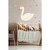 MSticker Kuğu Yıldızlar Ve Kalpler Çocuk Bebek Odası Sticker Seti