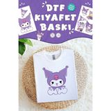 Msticker Kumaşa Baskı Yapılabilen Özel Tasarım Ütü ile Yapışan Tekstil Dtf Baskı Görseli Kuromi Temalı - Çok Renkli - Kumaş Etiketi - 40x13mm