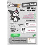 Msticker Kuromi Temalı İsim Yazılabilen Okul Etiketi 190 Adet Kalem Defter Etiketi