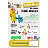 Msticker Numberblock Temalı İsim Yazılabilen Okul Etiketi 190 Adet Yırtılmaz ve Sudan Etkilenmez